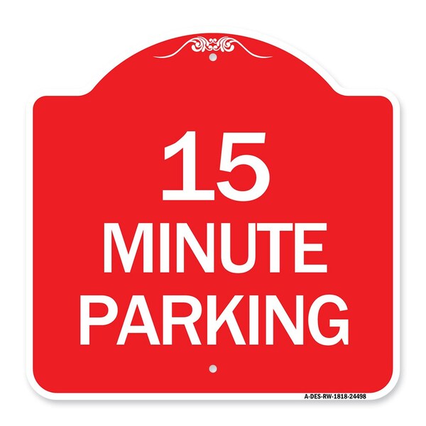 Signmission 2 Hour Parking-Parking for Customers Only, Red & White Aluminum Sign, 18" x 18", RW-1818-24498 A-DES-RW-1818-24498 - main